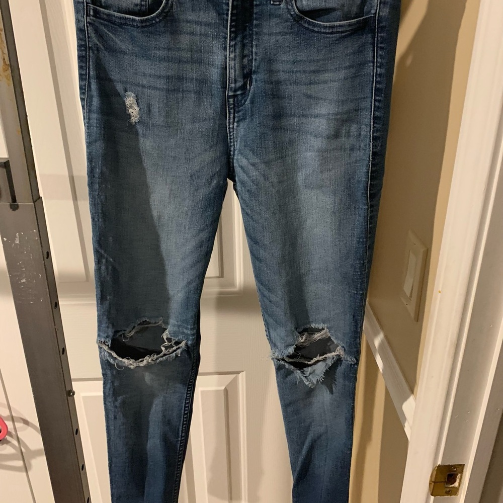 Hollister Womens Skinny Jeans Blue Pockets High Rise